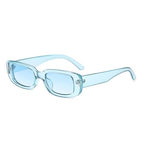 Transparent Blue Rectangle sunglasses  main image 5